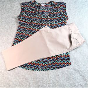 LANDS’ END SIDE ZIP  PENCIL CAPRI PANT